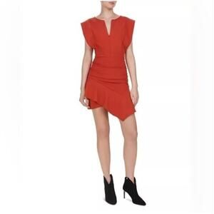 BA&SH Jess Terracotta Red Mini Dress